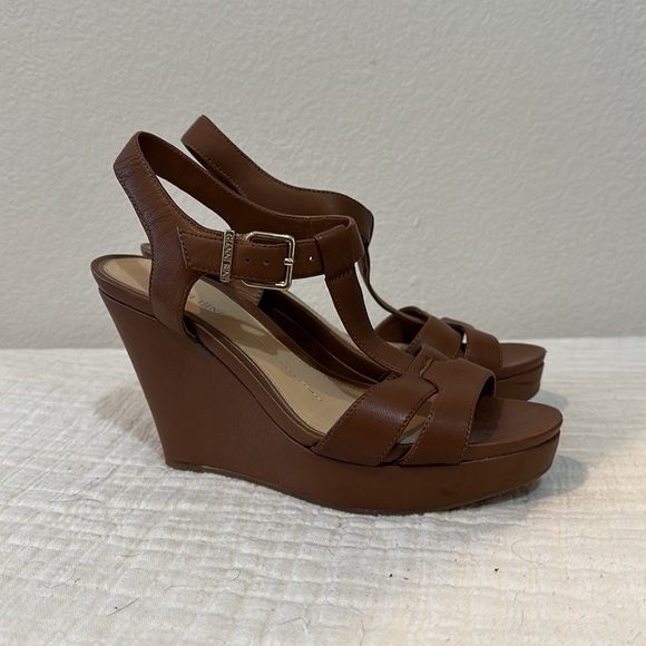 Gianni Bini cognac brown wedges size 8.5 - Picture 2 of 6
